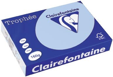 Clairefontaine Troph&eacute;e Pastel, gekleurd papier, A4, 160 g, 250 vel, blauw