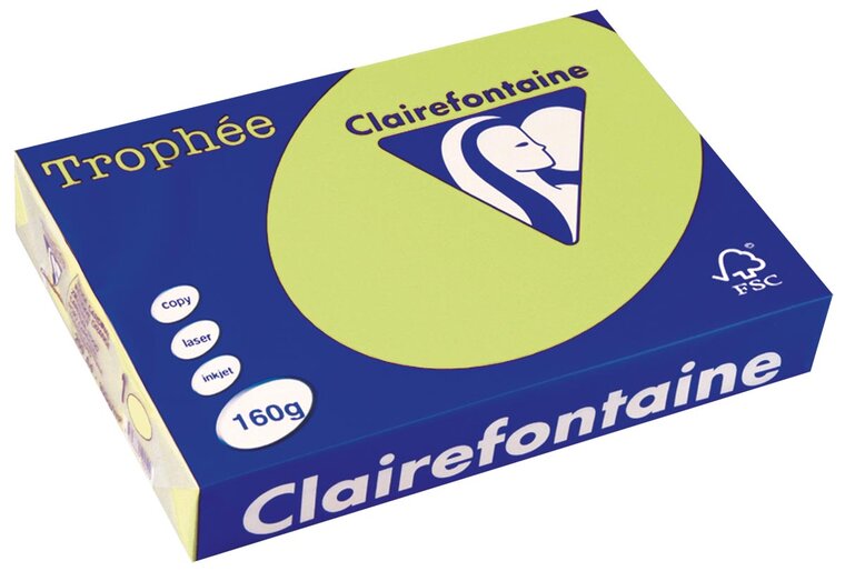 Clairefontaine Troph&eacute;e Pastel, gekleurd papier, A4, 160 g, 250 vel, golfgroen