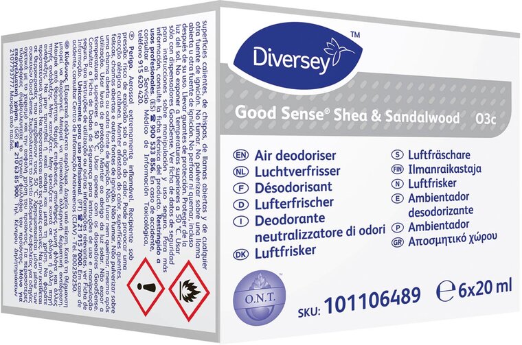 Good Sense navulling voor automatische luchtverfrisser, Shea &amp; Sandalwood, pak van 6 stuks