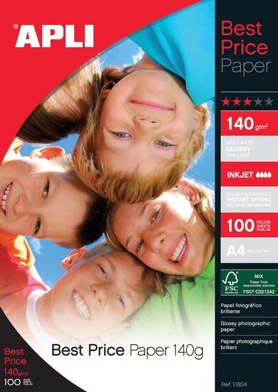 Apli fotopapier Best Price ft A4, 140 g, pak van 100 vel