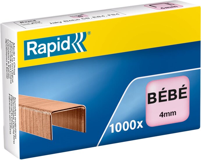 Rapid nietjes B&eacute;b&eacute;, verkoperd, doos van 1000 nietjes