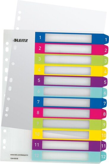 Leitz WOW printbare index, 12 tabs