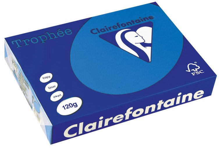 Clairefontaine Troph&eacute;e Intens, gekleurd papier, A4, 120 g, 250 vel, turkoois