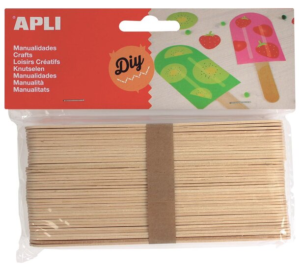 Apli jumbo houten sticks, blister met 40 stuks