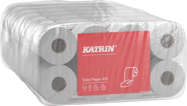 Katrin toiletpapier, 2-laags, 400 vel per rol, pak van 8 rollen