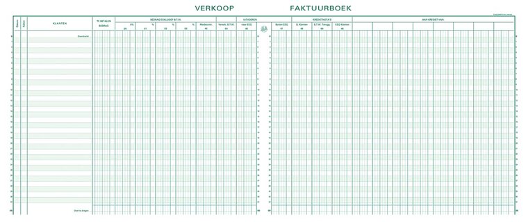 Exacompta register verkoop, ft 27 x 32 cm, Nederlandstalig