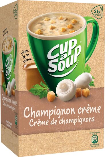 Cup-a-Soup champignon cr&egrave;me met croutons, pak van 21 zakjes