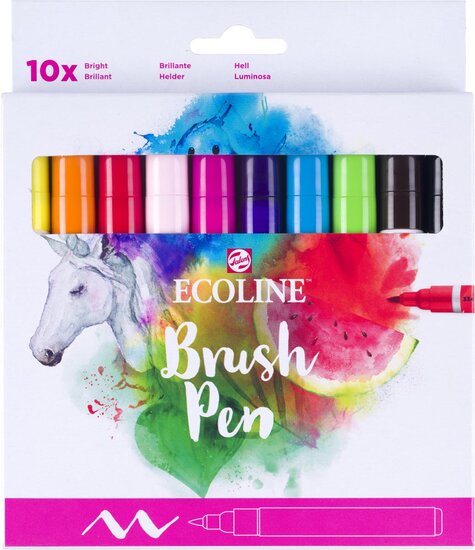 Talens Ecoline Brush pen, etui van 10 stuks, helder