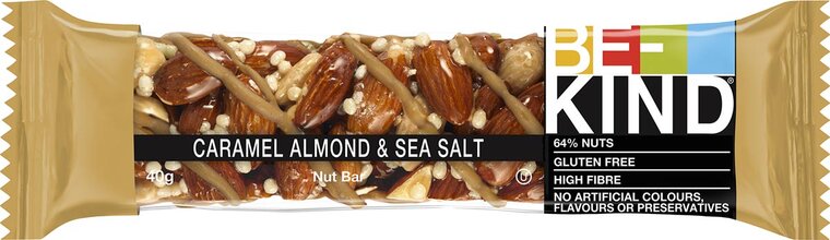 Be-Kind reep Caramel Almond &amp; Sea Salt, 40 g, pak van 12 stuks