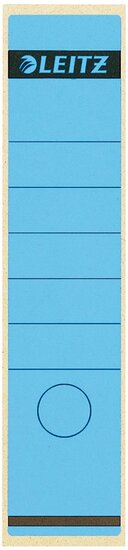 Leitz rugetiketten, zelfklevend, ft 6,1 x 28,5 cm, pak van 10 stuks, blauw