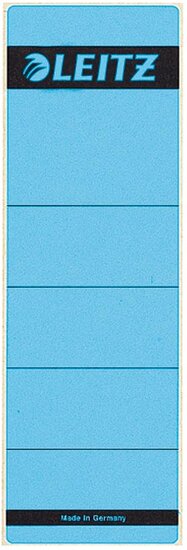 Leitz rugetiketten, zelfklevend, ft 6,1 x 19,1 cm, pak van 10 stuks, blauw