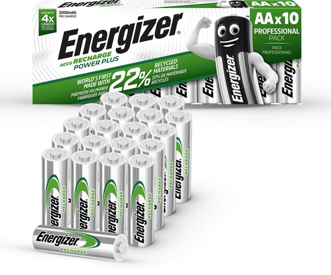 Energizer herlaadbare batterijen Power Plus 2000 AA/HR6/NH15, pak van 10 stuks