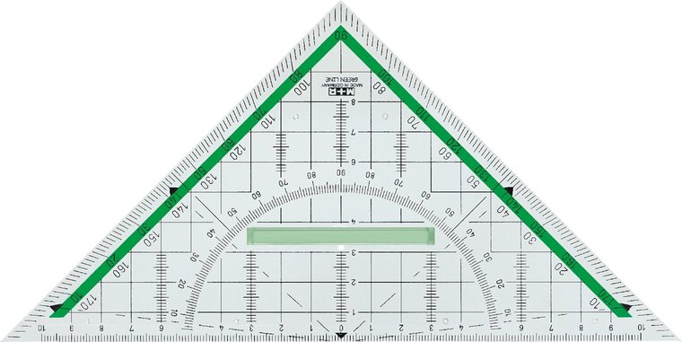 M+R Green Line geodriehoek, 22 cm