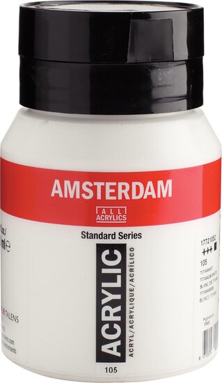 Amsterdam acrylverf, flesje van 500 ml, titaanwit