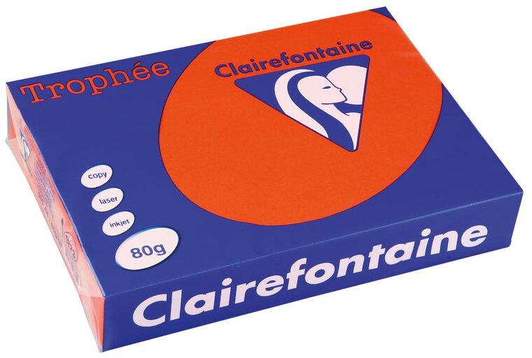 Clairefontaine Troph&eacute;e Intens, gekleurd papier, A4, 80 g, 500 vel, kardinaal rood