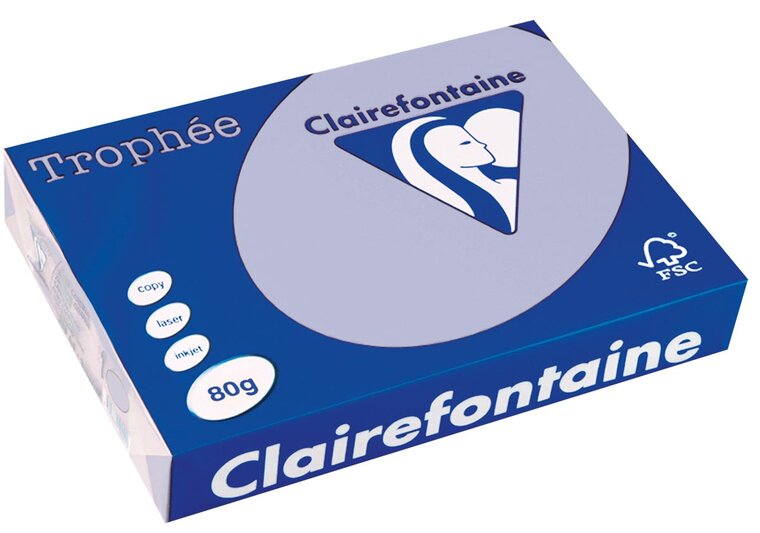 Clairefontaine Troph&eacute;e gekleurd papier, A4, 80 g, 500 vel, lavendel