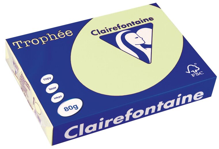 Clairefontaine Troph&eacute;e gekleurd papier, A4, 80 g, 500 vel, lichtgroen