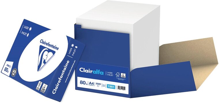 Clairefontaine Clairalfa printpapier ft A4, 80 g, doos van 2500 vel