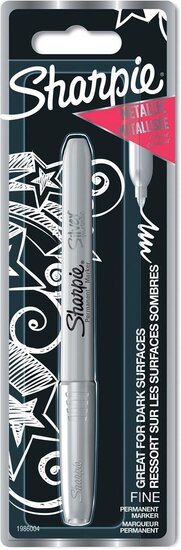 Sharpie permanente marker metallic zilver, fijne punt, op blister