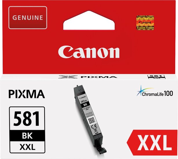 Canon inktcartridge CLI-581BK XXL, 858 foto&#039;s, OEM 1998C001, zwart