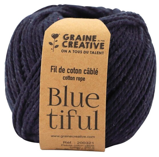 Graine Cr&eacute;ative Macram&eacute; touw, ft 2,5 mm x 80 m, indigo