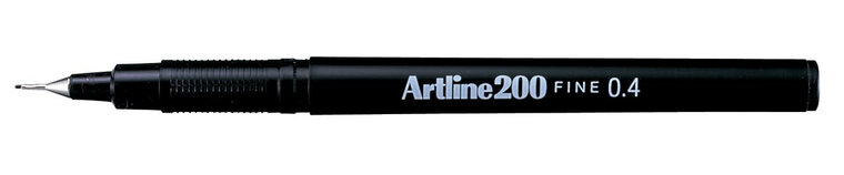 Artline 200 fineliner, zwart