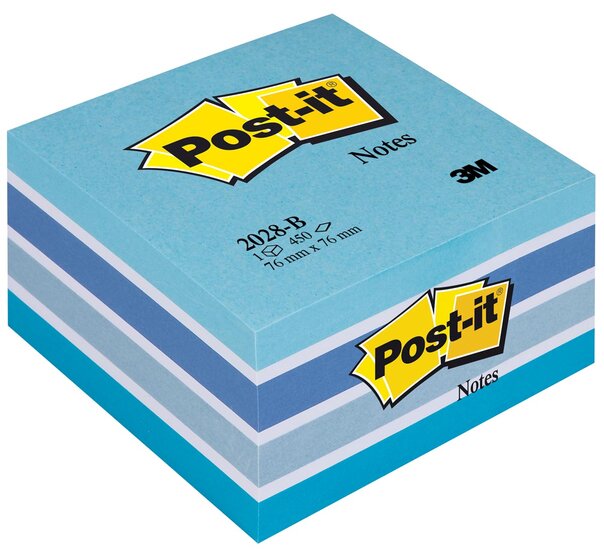 Post-it Notes kubus, 450 vel, ft 76 x 76 mm, blauw