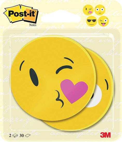 Post-it Notes EMOJI, 30 vel, ft 70 x 70 mm, pak van 2 blokken