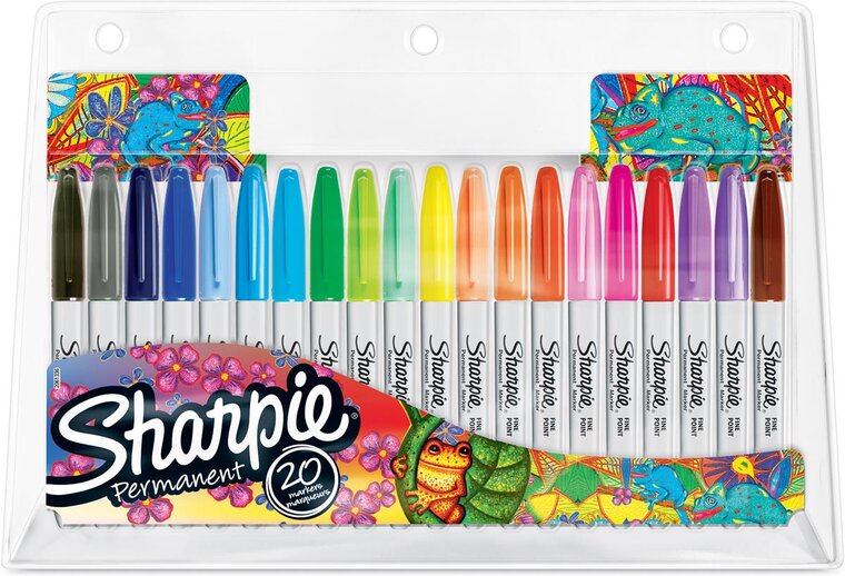 Sharpie permanente marker, etui van 20 stuks in geassorteerde kleuren