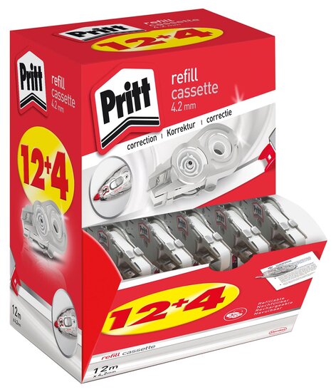 Pritt vulling voor correctieroller Refill Flex 4,2 mm x 12 m, doos 12 + 4 gratis