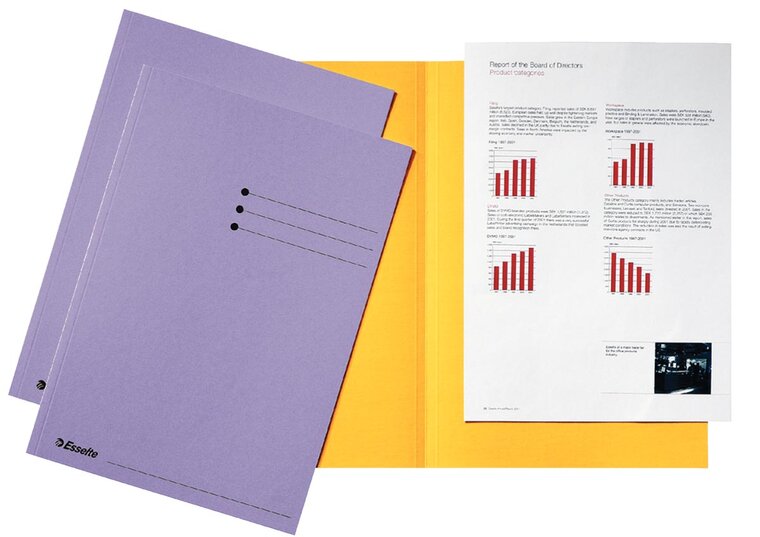 Esselte dossiermap lila, karton van 180 g/m&sup2;, pak van 100 stuks