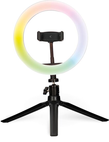 Ksix LED ringlamp met statief, RGB kleuren, diameter 20 cm