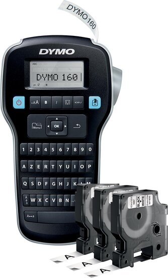 Dymo LabelManager 160 Value Pack: 3 x D1 tape, zwart op wit, 12 mm + 1 x LabelManager 160P, qwerty