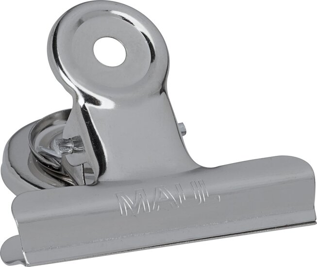 MAUL papierklem bulldogclip magnetisch 52 mm blister 2 verchroomd
