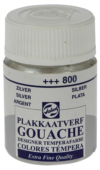 Talens plakkaatvef Extra Fijn flacon van 16 ml, zilver