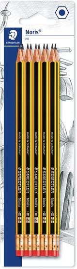 Staedtler Noris grafietpotlood HB  met gom, 10 stuks