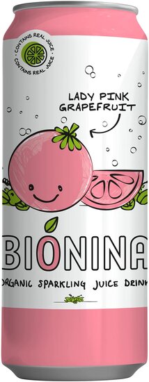 Bionina Lady Pink Grapefruit, blik van 33 cl, pak van 24 stuks