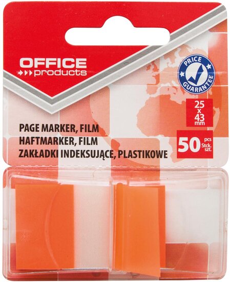 Office Products index, 25 x 43 mm, blister van 50 tabs, oranje