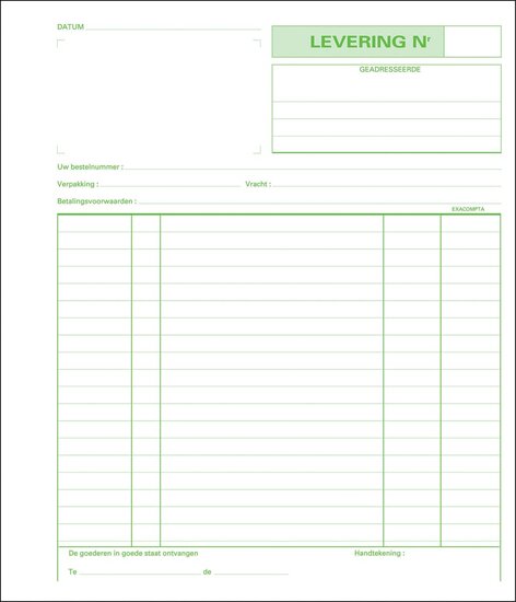 Exacompta leveringen, ft 21 x 18 cm, dupli (50 x 2 vel), Nederlandstalig