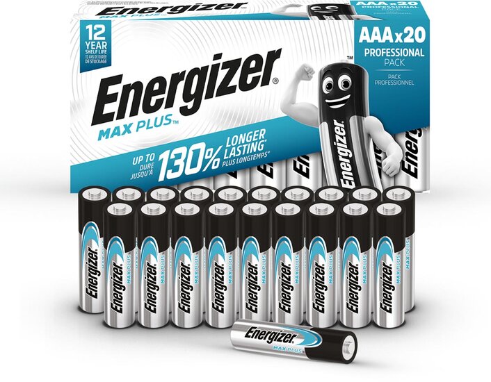 Energizer batterijen Max Plus AAA, pak van 20 stuks