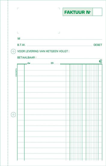Exacompta facturen, ft 21 x 13,5 cm, tripli, verticaal, Nederlandstalig