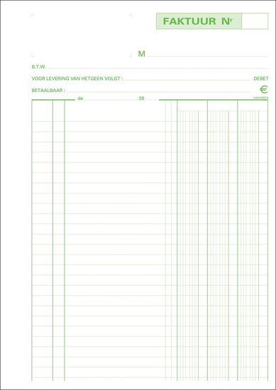 Exacompta facturen, ft 29,7 x 21 cm, dupli, verticaal, Nederlandstalig