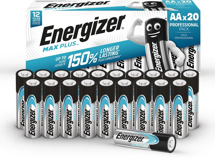 Energizer batterijen Max Plus AA, pak van 20 stuks