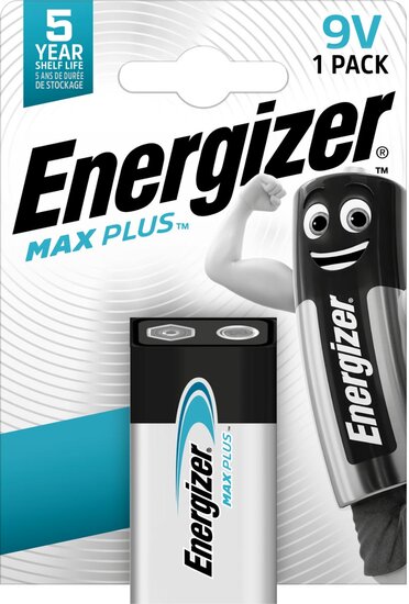 Energizer batterij Max Plus 9V, op blister