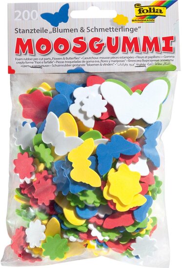 Folia mosgummi figuren bloemen en vlinders