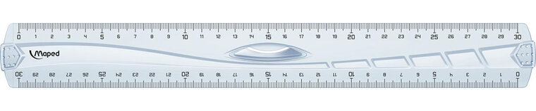 Maped decimeterlat Geometric driedubbele decimeter, 30 cm, transparant