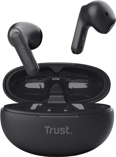 Trust Yavi Bluetooth draadloze oortjes, noice cancelling earphones, zwart