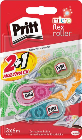 Pritt micro correctieroller, 2 + 1 gratis, op blister