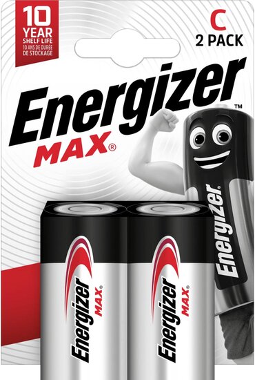 Energizer batterijen Max C, blister van 2 stuks