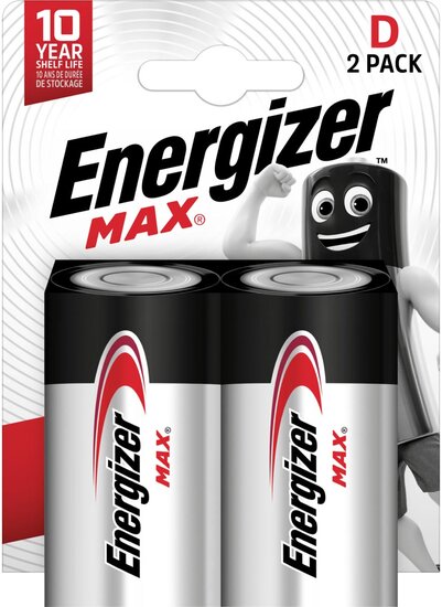 Energizer batterijen Max D, blister van 2 stuks